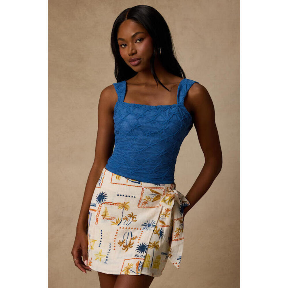 Lulus Lennox Ivory Multi Print Faux-wrap Mini Skirt White - Size XL